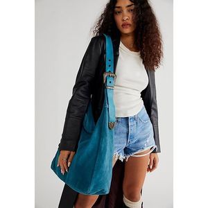 Free People Westbound Suede Tote Bag /blue
